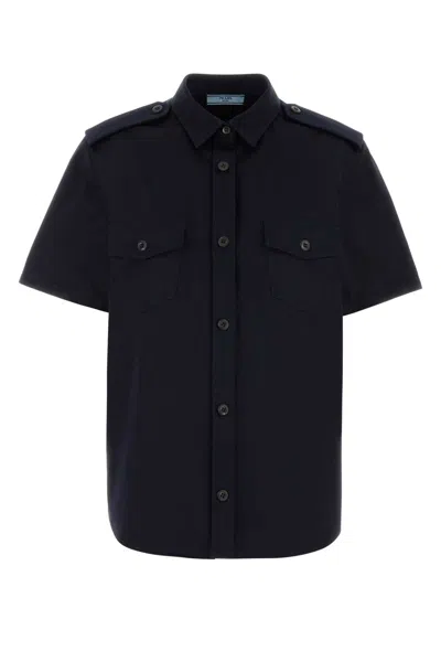 Prada Navy Blue Cotton Shirt