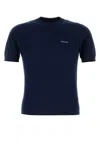 Prada Navy Blue Logo Sweaters In Blue