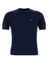 Prada Navy Blue Logo Sweaters In Blue