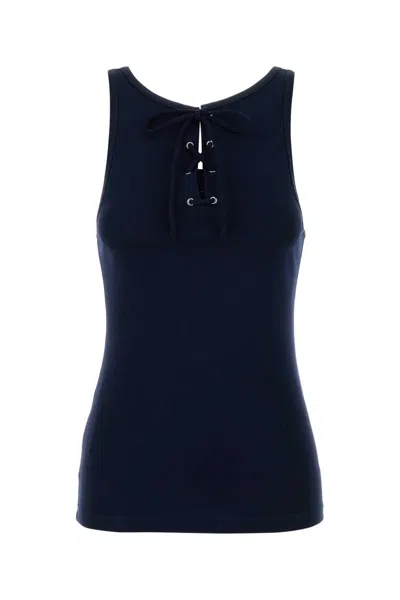 PRADA NAVY BLUE COTTON TANK TOP