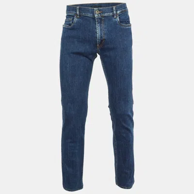 Pre-owned Prada Navy Blue Denim Tapered Leg Jeans L Waist 33"