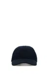 Prada Men Navy Blue Drill Baseball Cap In Blue
