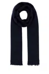Prada Rectangular Fringed Cashmere Blend Scarf In Blue