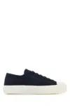 Prada Triangle-logo Canvas Sneakers In Baltico