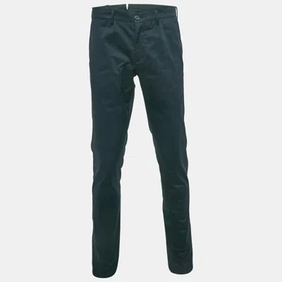 Pre-owned Prada Navy Blue Gabardine Trousers M