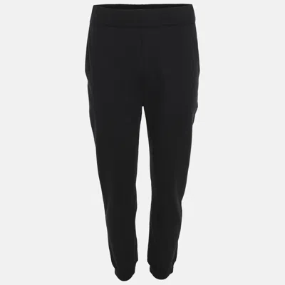 Pre-owned Prada Navy Blue Jersey Drawstring Jogger Pants M