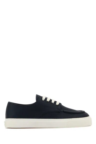 PRADA NAVY BLUE LEATHER SNEAKERS