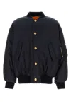 Prada Re-nylon Bomber Jacket In Navy Blue
