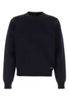 Prada Navy Blue Logo Sweaters In Navy Blue