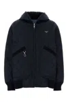 Prada Navy Blue Nylon Jacket In Blue