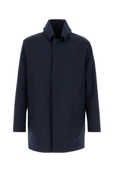Prada Navy Blue Poplin Overcoat