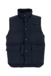Prada Re-nylon Sleeveless Down Jacket In Blue