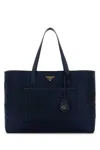Prada Blue Re-nylon Large Re-edition 1978 Shopping Bag In Blue