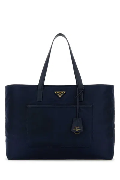 Prada Navy Blue Re-edition 1978 Large Tote