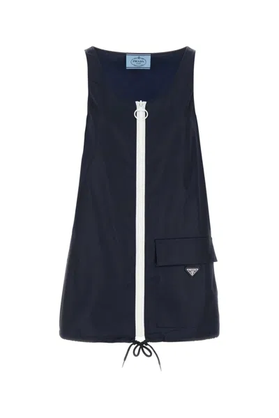 Prada Navy Blue Re-nylon Mini Dress
