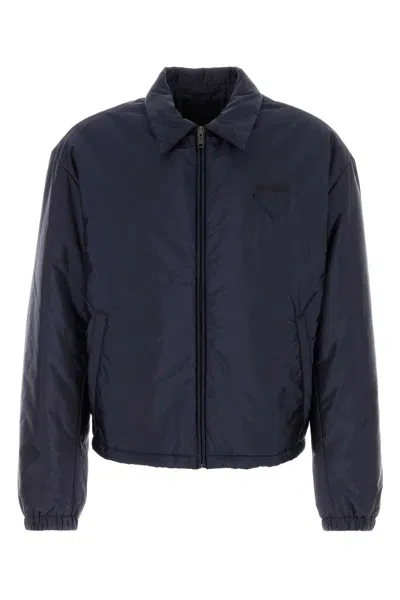 PRADA NAVY BLUE RE-NYLON PADDED JACKET