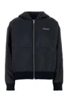 Prada Hooded Design Padded Jacket In Blue