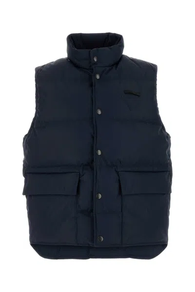 Prada Navy Blue Re-nylon Sleeveless Down Jacket