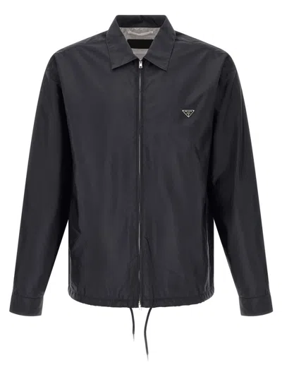 Prada Navy Blue Shirt Collar Jacket