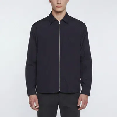 Pre-owned Prada Navy Blue Silk Zip-up Shirt Jacket M