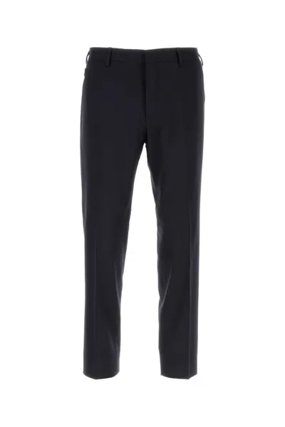 PRADA NAVY BLUE STRETCH WOOL PANT