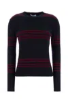 Prada Women Navy Blue Striped Sweater, L Luxury Sweaters & Knitwear For Women Darveys In Blue