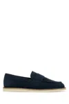 Prada Round Toe Loafers In Blue