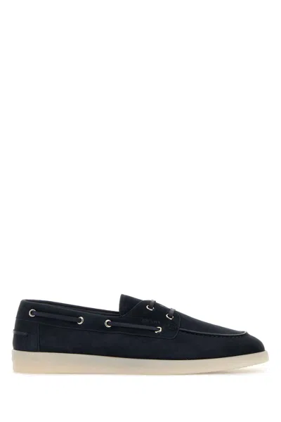 Prada Navy Blue Suede Loafers