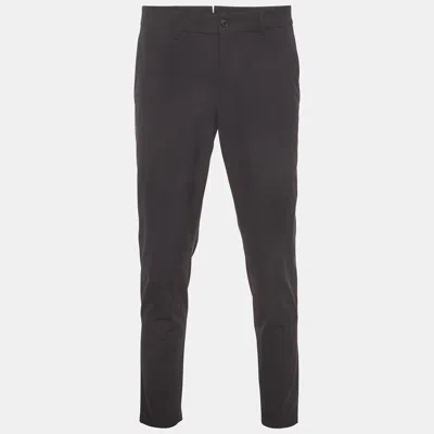 Pre-owned Prada Navy Blue Synthetic Slim Fit Trousers L