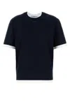 Prada Cotton T-shirt With Contrast Trim And Crew Neck In Blue