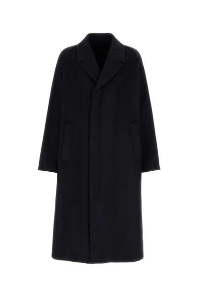PRADA NAVY BLUE WOOL BLEND COAT