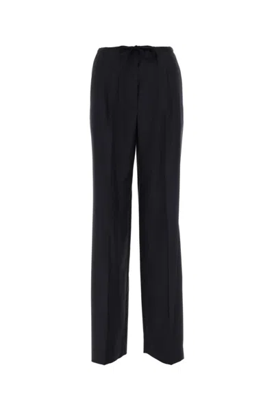 Prada Straight Leg Drawstring Pants In Blue