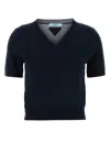 Prada Women Midnight Blue Wool Sweater In Blue