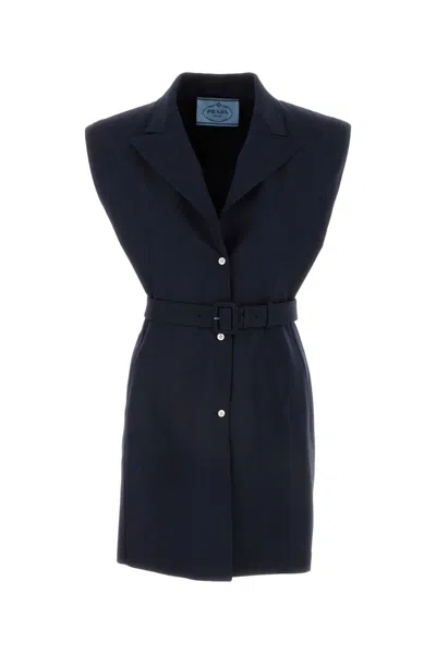 PRADA PRADA NAVY BLUE WOOL VEST