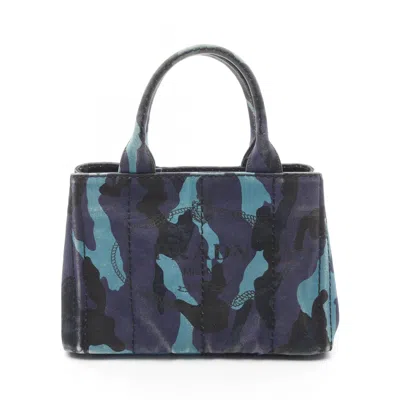 Pre-owned Prada Navy Canvas Tote Bag () In Multi