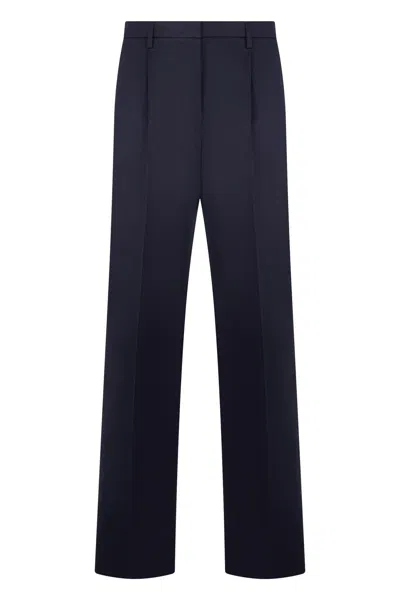 Prada Navy Cotton Pant In Blue