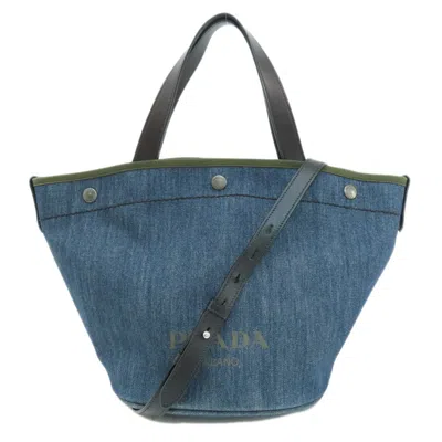 Pre-owned Prada Navy Denim Handbag ()