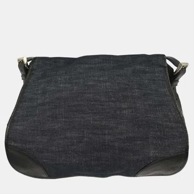Pre-owned Prada Navy Denim Shoulder Bag In Blue