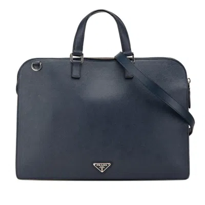Pre-owned Prada Navy Leather Shoulder Bag ()