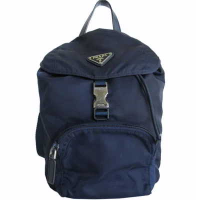 Pre-owned Prada Navy Nylon Backpack () In Blue