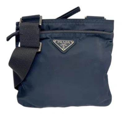 Pre-owned Prada Navy Nylon Pochette Shoulder Bag () In Blue