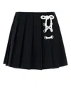 Prada Navy Pleated Drill Mini Skirt