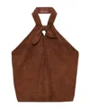 Prada Neck And Backless Vest In Rosewood Color
