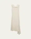 Prada Neck-scarf Backless Cady Crepe Midi Dress
