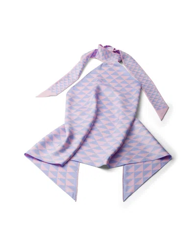 Prada Neckholdertop Aus Bedrucktem Seidentwill