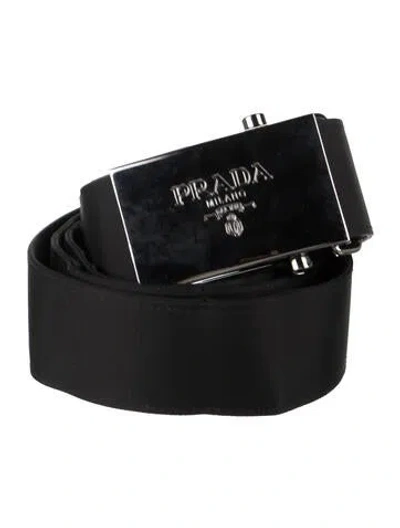 Pre-owned Prada Neoprene Belt In Black