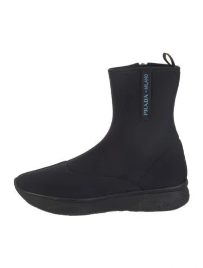 Pre-owned Prada Neoprene Boots In Black