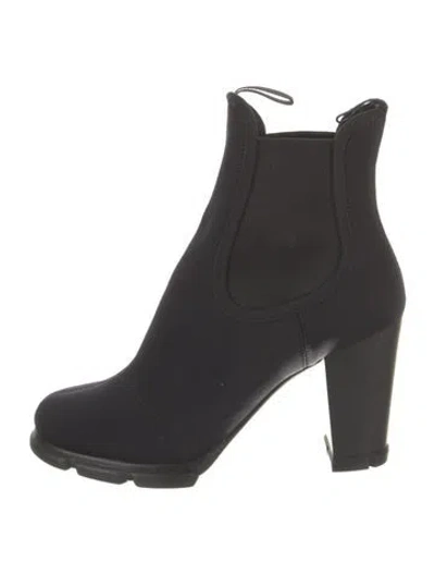 Pre-owned Prada Neoprene Chelsea Boots In Blue
