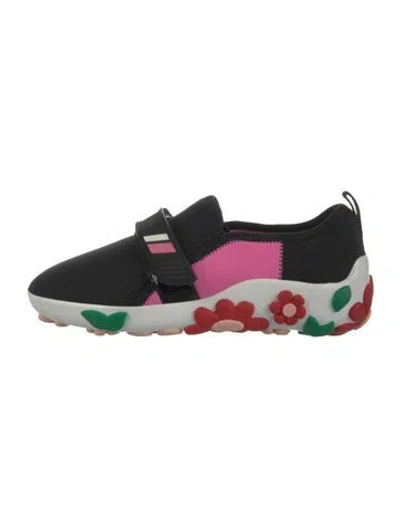 Pre-owned Prada Neoprene Colorblock Pattern Sneakers In White