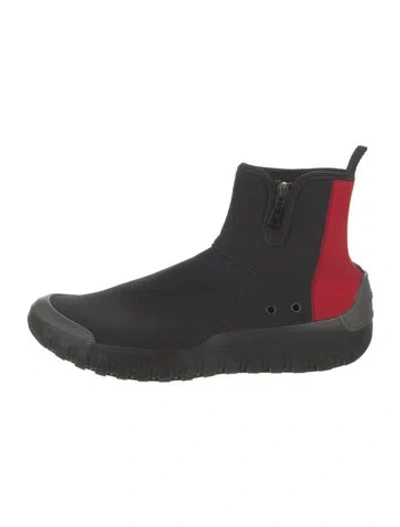 Pre-owned Prada Neoprene Colorblock Pattern Sock Sneakers In Black